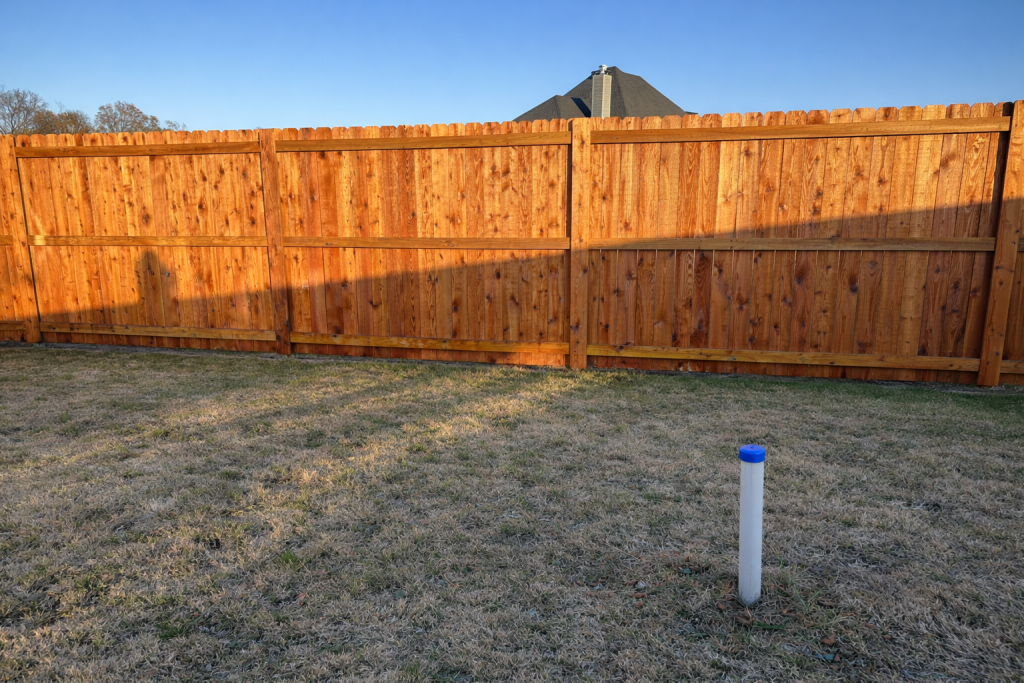 cedar privacy fence installation backyard covington louisiana built by grc outdoor living