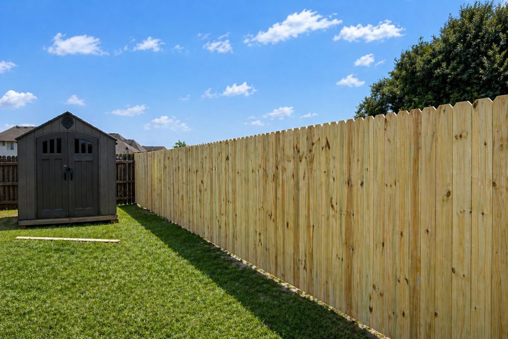 50 ft wood privacy fence repair in Madisonville Louisiana by GRC Outdoor Living