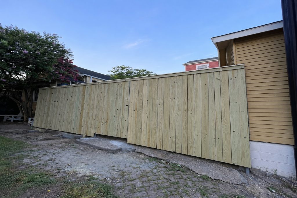 8 foot pine privacy fence installation in Covington Louisiana by GRC Outdoor Living
